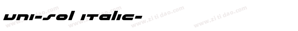 uni-sol italic字体转换